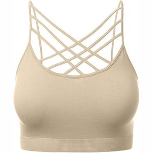Kandari Sports Supply Soutien-gorge de sport pour femme Col en U Soutien-gorge de yoga Bretelles Yoga Doux Plain Simple Femme Soutien-gorge de sport - Product Image 2
