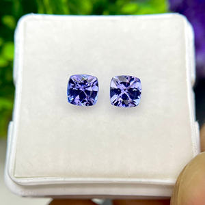 Venta al por mayor natural tanzanita y zoisita par de piedras preciosas forma de cojín lupa color azul para la fabricación de joyas de nuestra tienda de piedras preciosas - Product Image 4