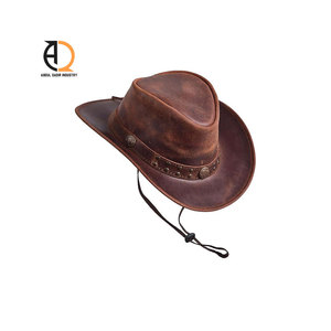 Chapeaux de cow-boy en cuir occidental avec protection solaire respirante pour la plage et l'extérieur pour hommes - Product Image 5