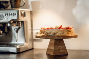 Custom Designed Wooden Cake Stand Brown Levitated Bases for Catering <b>Desserts</b> Natural WONDER OVERSEAS Cake <b>Tools</b> - Product Image 2