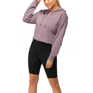 Meilleures ventes Meilleur prix Femmes Crop Top Hoodies Gym Blanc Crop Top Coton Femmes Crop Hoodies - Product Image 4