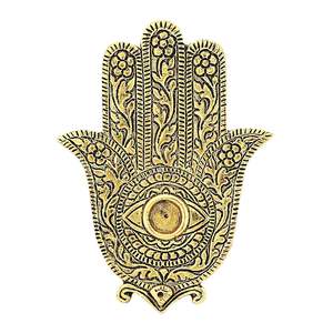 Antique Finished Aluminum Hamsa Hand <b>Incense</b> <b>Stick</b> Cone <b>Holder</b> Ash Catcher Aromatherapy Diffuser <b>Incense</b> Stand Religious Product - Product Image 3
