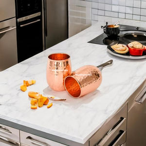 Gobelet design martelé de taille personnalisée, poli et brillant, avantages pour la santé, récipient en cuivre, verres en cuivre anti-fuite - Product Image 5