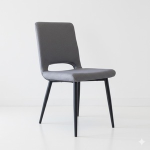 Chaise de salle à manger PASCAL minimaliste et moderne en tissu, avec assise confortable et pieds en métal de qualité commerciale. - Product Image 1