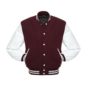 Custom High Quality Men's College Varsity Wool Leather <b>Jacket</b> Breathable <b>Light</b> Winter CollegeBaseballjacket for men DDP Shipping - Product Image 1
