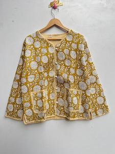 แจ็คเก็ตผ้าฝ้ายพิมพ์ลายดอกไม้สำหรับผู้หญิงเสื้อตัวนอกแบบลำลองระบายอากาศได้ดีกลับด้านได้ - Product Image 6