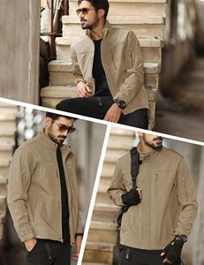 Bomber d'hiver Professional Outdoor Trending Softshell Utility Sportswear Thin Stand Collar Men Full Warm Breathable Jackets - Product Image 2