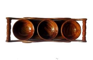 Récipient à fruits secs en bois traditionnel avec couvercles Outils d'herbes et d'épices pour servir et offrir Plateau décoratif économique - Product Image 4