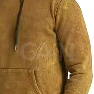 Chándal de invierno con capucha de color liso, lavado ácido, transpirable y de secado rápido para hombre, servicio OEM personalizado - Product Image 4