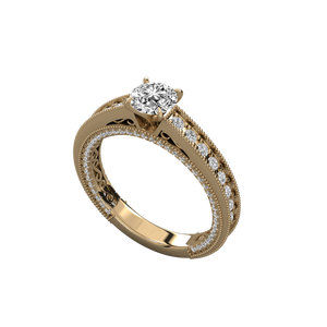 Bague solitaire en or 14 carats pour femmes avec diamant cultivé en laboratoire - Product Image 4