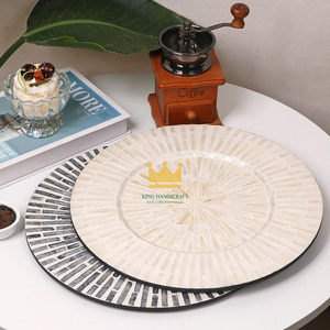 Belles assiettes décoratives en nacre, napperon MOP écologique facile à nettoyer pour le dîner et la fête de mariage - Product Image 4