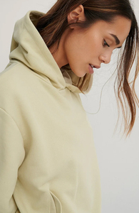 Sudadera con capucha extragrande de algodón 100% suave para mujer, ropa informal Lisa básica, Jersey informal con hombros caídos, sudaderas con capucha para mujer, logotipo personalizado en blanco - Product Image 4