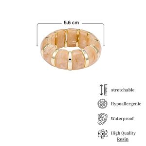 Bracelet jonc extensible en résine colorée fait main pour femme, peint à la main, marron doré, mode mariage, Inde, fait main, Marco - Product Image 4
