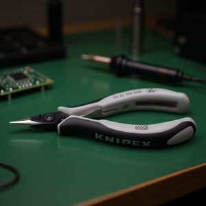 Alicates Knipex Precision Electronics con mangos pulidos multicomponente, cabezal pulido ESD, mordazas semicirculares, medición métrica - Product Image 2