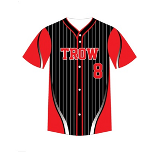 Prix de gros, maillots de baseball personnalisés avec nom et numéro de joueur imprimés par sublimation, entièrement boutonnés, en tissu mesh 100% polyester - Product Image 2