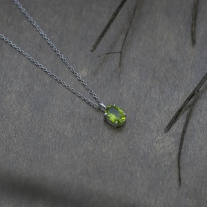 เพอริโดทรงรี6x8มม. อัญมณีดีเครื่องประดับมาใหม่925เงินสเตอร์ลิงของขวัญผู้หญิงสร้อยคอหินสีเขียวเงินอย่างดีสำหรับผู้หญิง - Product Image 6