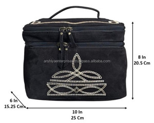 Nouveau Western à la main botte point daim cuir voyage trousse de toilette suspendu sac cosmétique accessoires bijoux affichage mallette de rangement - Product Image 2