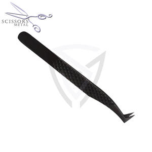 Pinces à cils professionnelles à logo personnalisé gratuit, 90 degrés, volume, acier inoxydable, pour droitiers, 6-8 cm, pointe de préhension, cils - Product Image 2