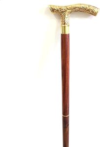 Canne de marche pliable légère en bois naturel avec poignée en T, longueur réglable, support robuste pour une utilisation en extérieur sécurisée - Product Image 5