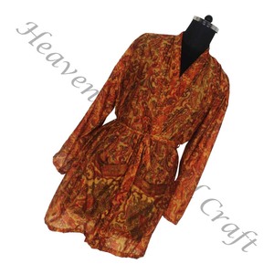 KS007 Beachwear <b>Vintage</b> Sari Kimono Short Manufacturer of Beachwear <b>Vintage</b> Sari Kimono Short <b>Cardigan</b> <b>Vintage</b> Sari Kimono Short - Product Image 5