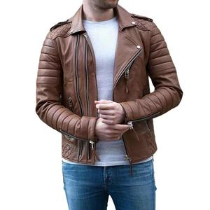 Nueva chaqueta de cuero Vintage para hombre, cierre de cremallera, estilo informal de calle alta, diseño de primavera, abrigo de cuero PU con bolsillo para motorista - Product Image 1