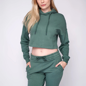 เสื้อฮู้ดครอปตัวยาวสำหรับผู้หญิง สไตล์ลำลอง โอเวอร์ไซส์ สตรีทแวร์ พร้อมโลโก้ด้านหน้า เหมาะสำหรับฤดูหนาว ราคาสมเหตุสมผล - Product Image 4