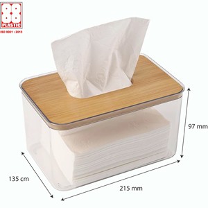 Wholesale Rectangular <b>Wooden</b> Tissue Holder Detachable Tissue <b>Box</b> With Bamboo <b>Lid</b> Durable Tissue Storage <b>Box</b> - Product Image 3