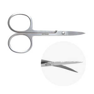 Venta al por mayor de acero inoxidable con revestimiento de titanio 3,5 pulgadas Mini tijeras para cutículas de uñas con logotipo de color personalizado - Product Image 4