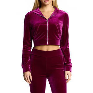 Manufacturer's New Design Wholesale Breathable Long Sleeve Pullover <b>Velvet</b> Hooded <b>Jacket</b> for <b>Women</b> Autumn Fashion Hoodies - Product Image 4