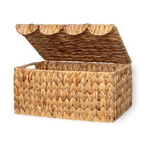 Cajas tejidas a mano de buena calidad, caja de jacinto de agua a precio económico, contenedor para organizar artículos esenciales - Product Image 1