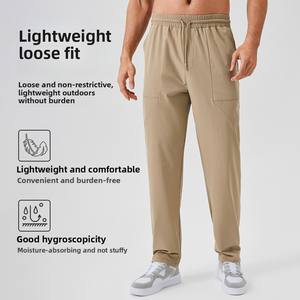Pantalons de sport d'entraînement pour hommes, automne-hiver, séchage rapide, amples, confortables, jambes droites, shorts décontractés pour l'extérieur - Product Image 4