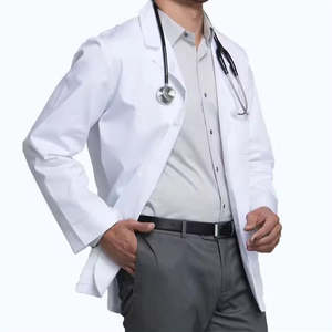 Bata de laboratorio profesional para hombres Totalmente personalizable de manga larga de algodón de manga larga bata médica de enfermera en estilo único - Product Image 6