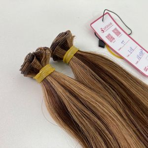 ผมต่อแบบ Remy แท้100% ยาว18นิ้วสำหรับผมเงางาม3 + 8ย้อมสีอ่อนไม่พันกัน - Product Image 1