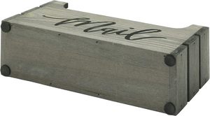 Mộc Mạc thư chủ Countertop, cổ điển màu xám gỗ Thùng phong cách thư SORTER Hộp Thư chủ <span class=keywords><strong>Organizer</strong></span> với màu đen chữ thảo thư - Product Image 6