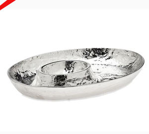 Plateau de service de puce et d'immersion de forme ronde en métal de bonne qualité pour l'hôtel à la maison - Product Image 2