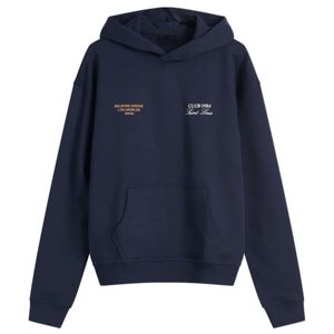 Sweat à capuche Streetwear surdimensionné bleu 100% coton 380 GSM polaire imprimé avant et arrière Premium Streetwear urbain et mode rétro - Product Image 1