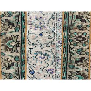 3.4x4.2 ft Small Vintage Turkish Rug, <b>Brown</b> Animal Print <b>Wool</b> Rug - Product Image 5