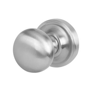 Perilla de puerta de acero inoxidable con inserto de latón de base redonda sólida de bola redonda - Product Image 1