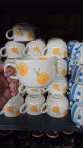 แก้วกาแฟเซรามิกสีส้มพร้อมหูจับสำหรับเครื่องดื่มร้อนสำหรับบ้านและสำนักงาน - Product Image 2