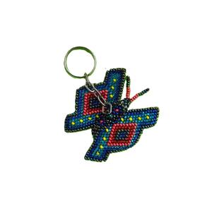 Porte-clés élégant avec broderie perlée à la main, design unique, perles de rocaille, motif floral avec conception personnalisée - Product Image 2