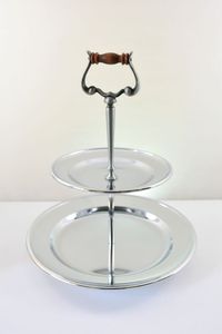Support à gâteau rond à 3 niveaux de luxe, nouvelle marque TQC, design en aluminium écologique à nervures, qualité supérieure, plateau argenté, lavage à la main uniquement - Product Image 4