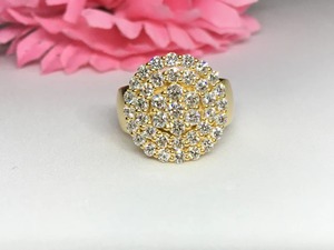 14K oro sólido 2 Ct diamante natural racimo anillo de novia, 2 Ct corte redondo diamante racimo anillo - Product Image 3