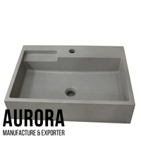 Évier en béton rectangulaire moderne, durable et écologique, personnalisable, origine Vietnam, pour salle de bain, extérieur, hôtel, école, appartement, hôpital