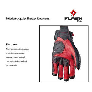 ถุงมือหนังสำหรับขี่มอเตอร์ไซค์คุณภาพสูง ระบายอากาศได้ดี ป้องกันข้อนิ้ว มีไซส์ใหญ่ให้เลือก - Product Image 4