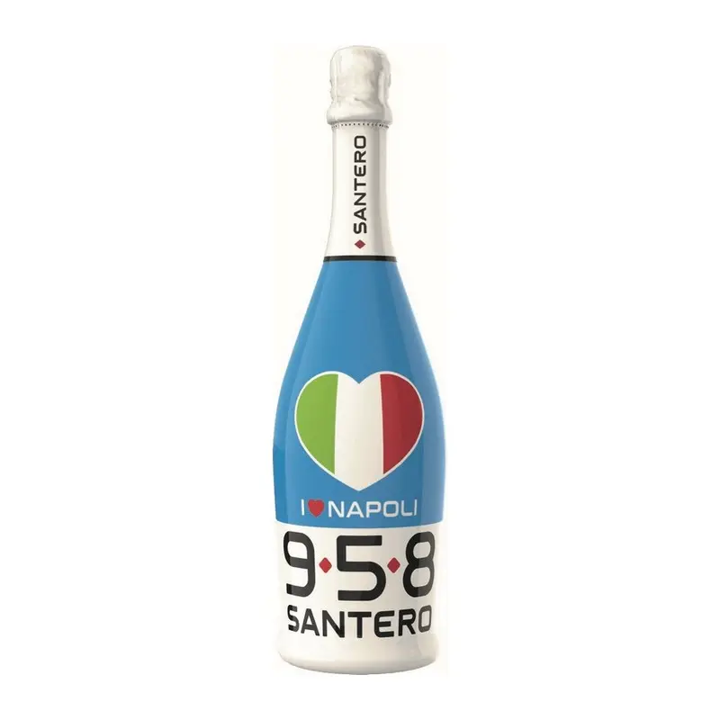 958 SANTERO NAPOLI, ekstra kuru, köpüklü şarap, 750 ml, 25.36oz, alkol içeriği % 11,5%, kalıcı bir perlage ile seviyorum