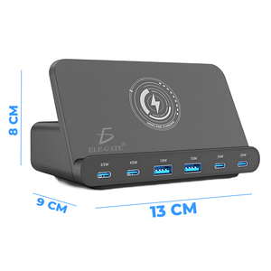 Caricatore Wireless da Scrivania 7-in-1 da 160W per Cellulari e Laptop, 6 Porte di Ricarica, 2 USB, 4 Type-C, in Materiale PC con Lampada per Casa - Product Image 4