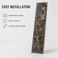 Panneau mural en PVC en marbre brun breccia, imperméable, revêtement décoratif intérieur