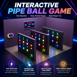 เกมติดผนังแบบลูกบอลพร้อมปุ่มไฟ LED และท่อแบบอินเทอร์แอคทีฟสำหรับใช้ในร่ม สำหรับ 2-4 คน - Product Image 2
