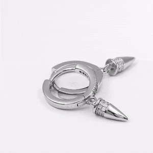 Pendientes de Plata Pura Zarkan, Estilo Bala, con Baño de Oro, Diseño Moderno con Puntas Religiosas, para Bodas, Fiestas o Regalos - Product Image 4