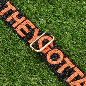 Atuendo del día del partido de fútbol universitario Geax Tigers, cinturón con cuentas, correas para monedero, bolsos cruzados de tamaño personalizado, correas de accesorios - Product Image 4